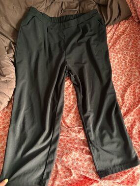 SHEIN Black Wide-Leg Pull-On Pants